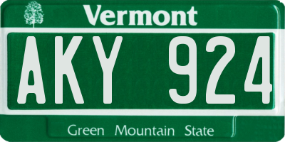 VT license plate AKY924