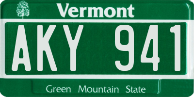 VT license plate AKY941