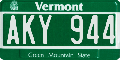 VT license plate AKY944