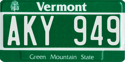 VT license plate AKY949