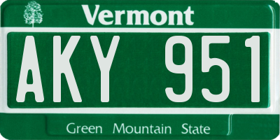 VT license plate AKY951
