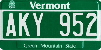 VT license plate AKY952