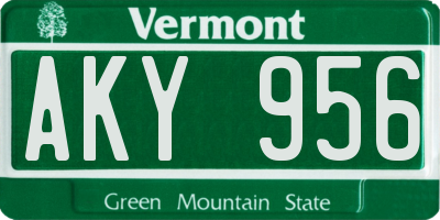 VT license plate AKY956