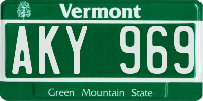 VT license plate AKY969