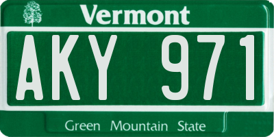 VT license plate AKY971
