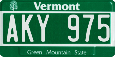 VT license plate AKY975