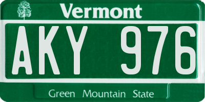 VT license plate AKY976