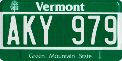 VT license plate AKY979