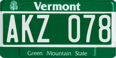 VT license plate AKZ078