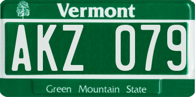 VT license plate AKZ079