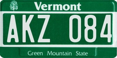 VT license plate AKZ084