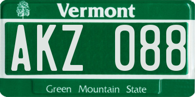 VT license plate AKZ088