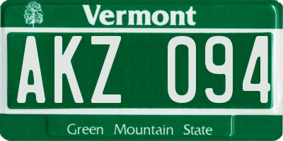 VT license plate AKZ094