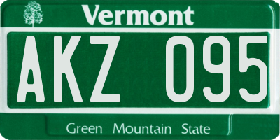 VT license plate AKZ095