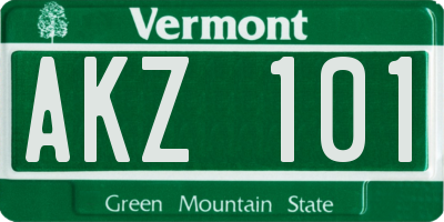 VT license plate AKZ101