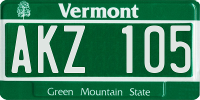VT license plate AKZ105