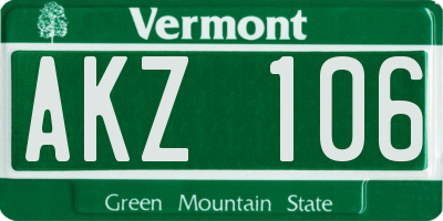 VT license plate AKZ106