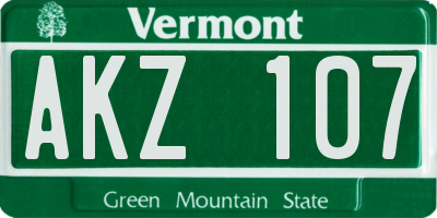 VT license plate AKZ107