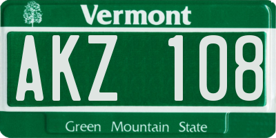 VT license plate AKZ108
