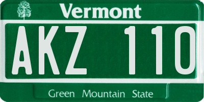 VT license plate AKZ110