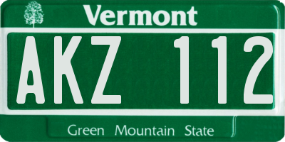 VT license plate AKZ112