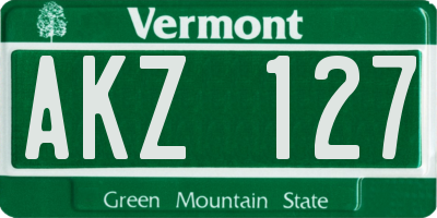 VT license plate AKZ127