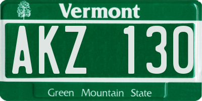 VT license plate AKZ130