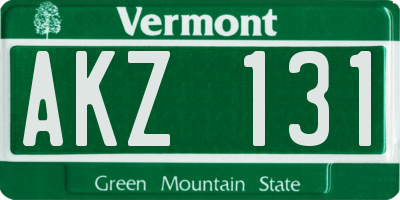 VT license plate AKZ131