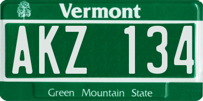 VT license plate AKZ134