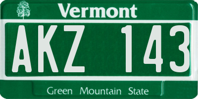 VT license plate AKZ143