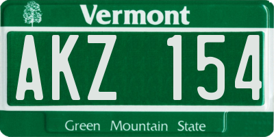 VT license plate AKZ154