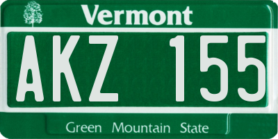 VT license plate AKZ155