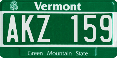 VT license plate AKZ159