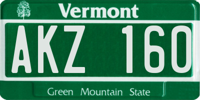 VT license plate AKZ160