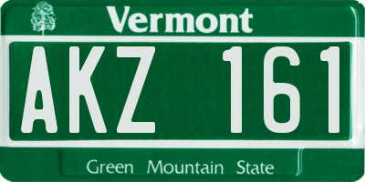 VT license plate AKZ161