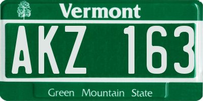 VT license plate AKZ163