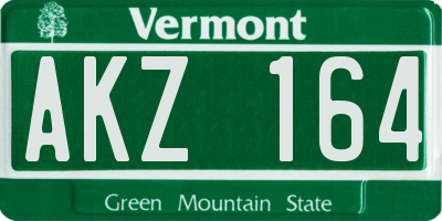 VT license plate AKZ164