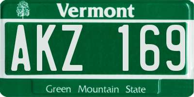 VT license plate AKZ169
