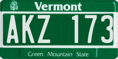 VT license plate AKZ173