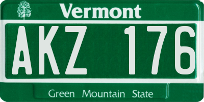 VT license plate AKZ176