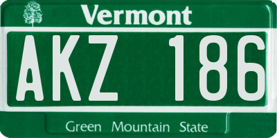 VT license plate AKZ186
