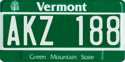 VT license plate AKZ188