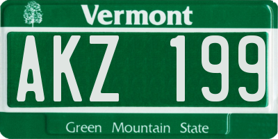 VT license plate AKZ199