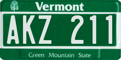 VT license plate AKZ211