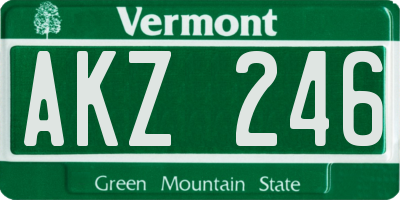 VT license plate AKZ246
