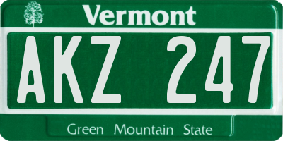 VT license plate AKZ247