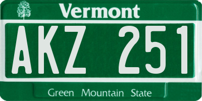 VT license plate AKZ251