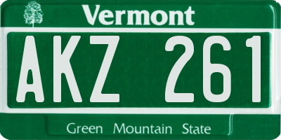 VT license plate AKZ261