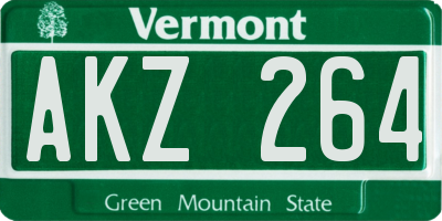 VT license plate AKZ264