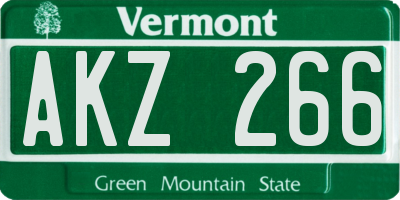VT license plate AKZ266